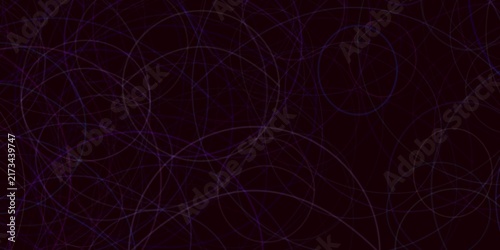 Obraz na plátně Abstract dark purple background with thin glowing circles