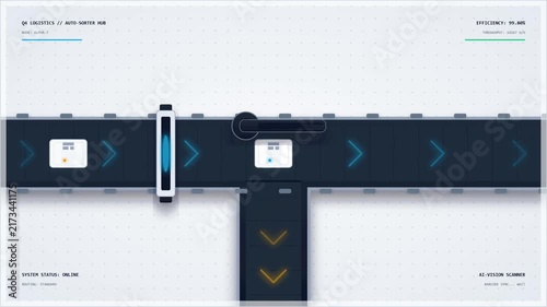 Automated Logistics Hub with AI Vision Scanner System