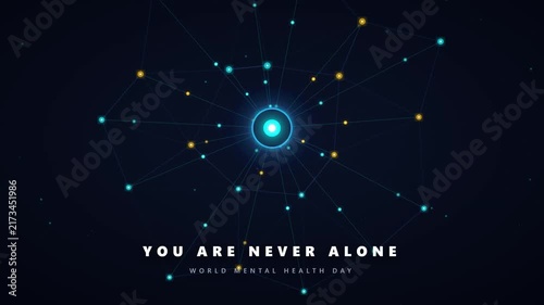 World Mental Health Day Conceptual Background with Network Connection Graphics