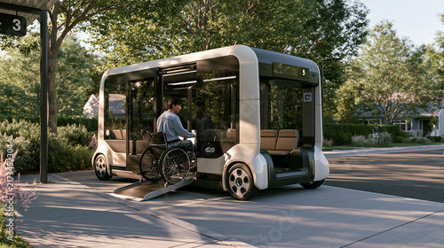 Autonomous Electric Shuttle Serving Wheelchair Accessible Urban Transit
