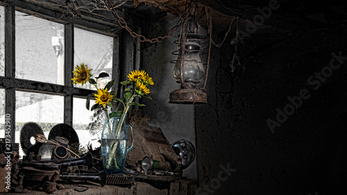 Bild auf Leinwand A romantic setting in a creative studio
