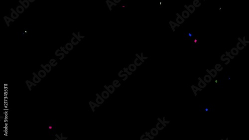 Metallic foil confetti particles animation,transparent black screen, alpha channel included,colorful metallic foil particles,colorful metallic confetti shower animation,sparkling particles, 4k