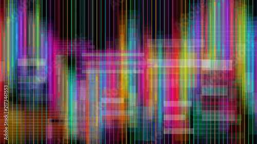 Abstract colorful vertical light spectrum background with digital glitch data patterns