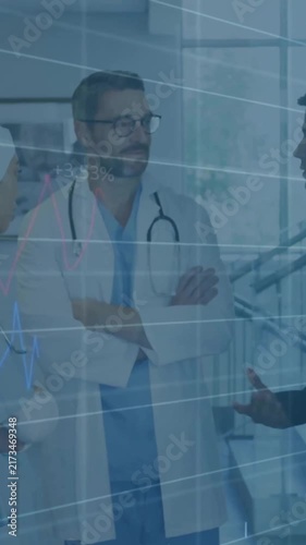 Animation of financial data processing over diverse doctors in hospital