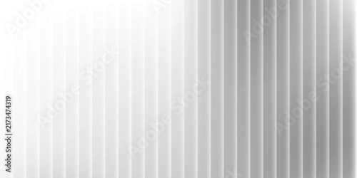Acrylic satin corrugated glass texture light gray background. Blurred soft ribbed transparent striped door window overlay. Metal silver reeded polycarbonate sheet.