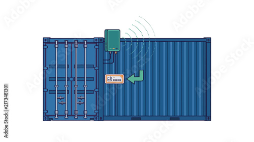 Container Tracking Device Isolated Transparent Background