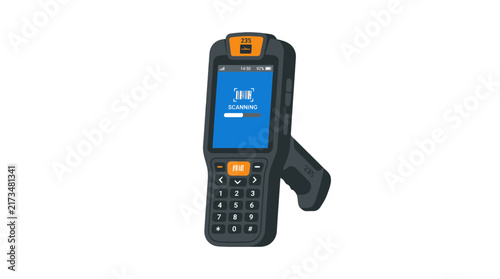 Industrial Handheld Scanner Device with Keyboard and Screen