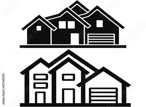Real Estate Modern House Building Logo Vector Set
