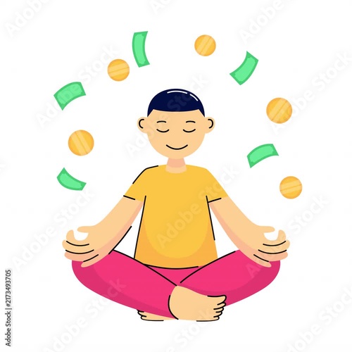 calm on financial A flat design animation 4k video use for asset video editing Flat illustration animated graphics