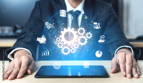 Fotografía Strong teamwork boosts productivity through collaboration, shared goals, and communication strategies that align team dynamics with a unified business vision