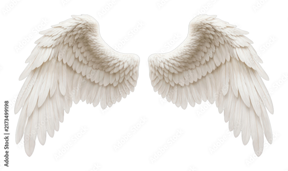 Fototapeta premium PNG Elegant white angel wings illustration.