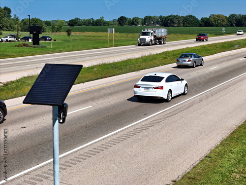 Solar powered ALPR security camera watching the community