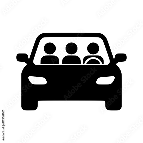Obraz na płótnie Carpool share icon flat outline in black
