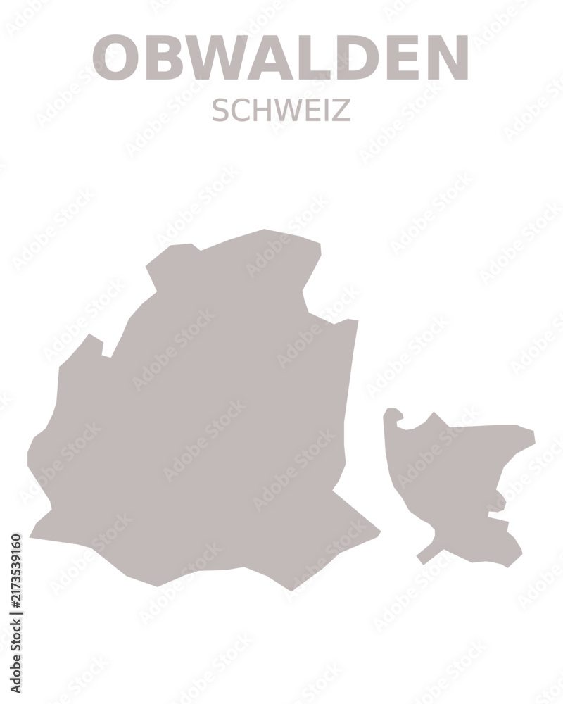 Obraz premium Obwalden Canton Map, Switzerland – Minimalist Geographic Silhouette