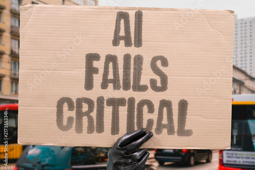 Quadro su tela "AI fails critical" Over-reliance on LLMs causes catastrophic errors