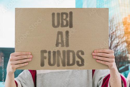 Obraz na plátně "UBI AI funds" Taxing corporations supports basic income