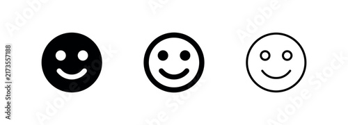 Картината върху платно Smiley face happy emoji icon set, positive emotion and feedback symbol
