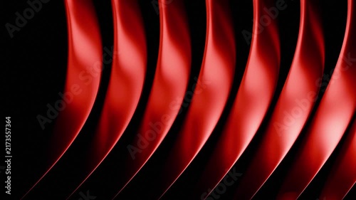 Shape Morphing Abstract Red Metallic Waves Loop Vibrant crimson ribbons with a glossy finish create a continuous elegant motion graphics background