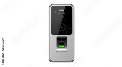 Modern electronic door lock system isolated on transparent background