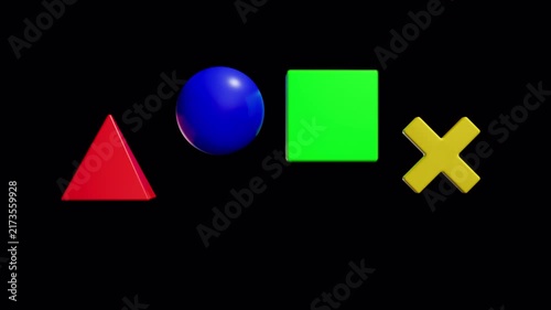Jumping Geometric Polygon Play Icons