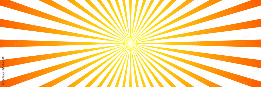 Obraz premium Intense yellow and orange sunburst background, with radiating light, beams, creating a, warm and energetic, atmosphere summer themed, posters and digital applications