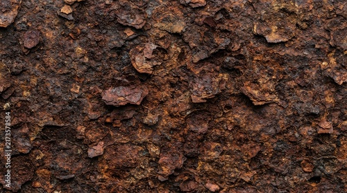 Close up macro view of rusty metal surface texture