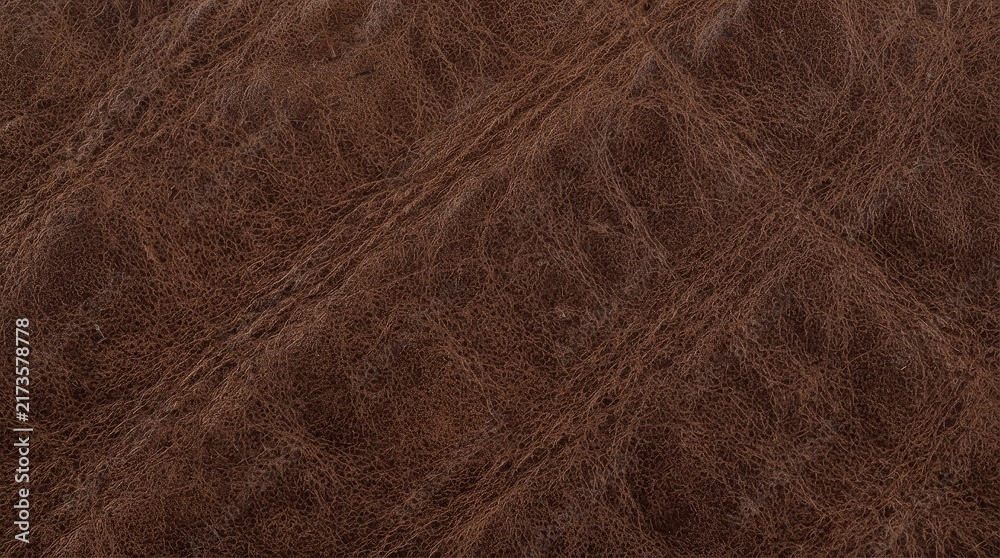 Obraz premium Close up of brown leather texture with natural grain details