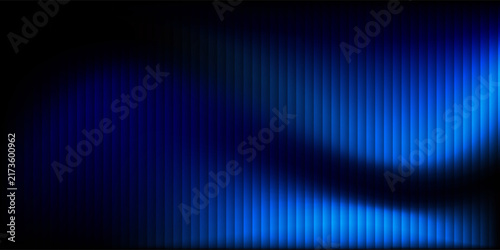 Bild auf Leinwand Abstract shiny blue liquid wave background with dark stripes effect