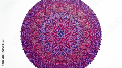 Intricate Mandala Starburst Pattern - Purple and Pink Abstract Design