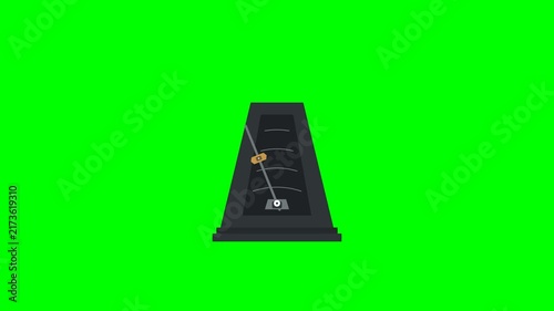 Flat Animation of a Classic Musical Metronome on Green Screen