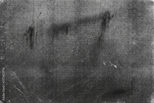 Foto Photocopier scanner texture with smudged noise and grunge effect, black and white retro film overlay for old photo editing, posters, print effects and creative design