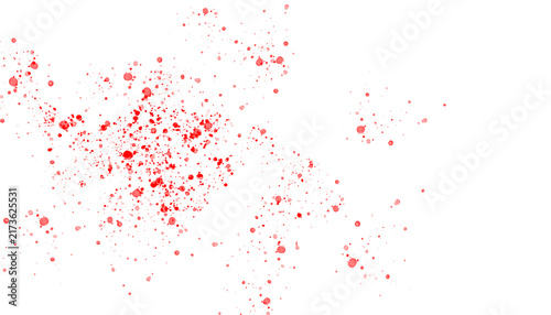 Red watercolor paint splatter isolated on white background