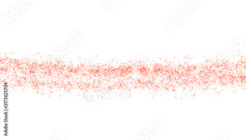Abstract red dust particles cloud isolated on white background