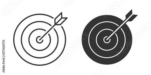 Bullseye Icon for Template Vector Graphic Target Symbol with Line Solid and Modern Design Styles