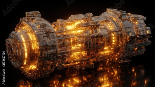 Naklejka Complex futuristic mechanical device