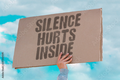 Fotografie "Silence hurts inside" Suppressing opinions causes inner distress