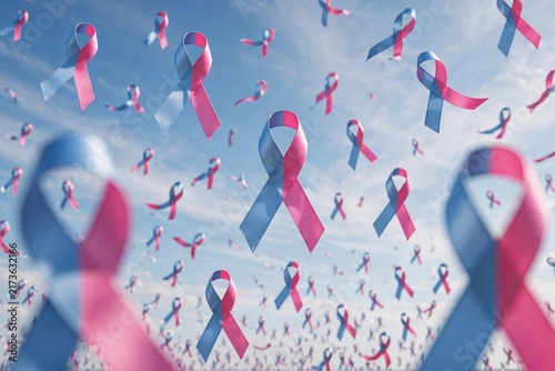 Colorful pink and blue ribbons soar, highlighting the importance of Sudden Infant Death Syndrome awareness and baby safety