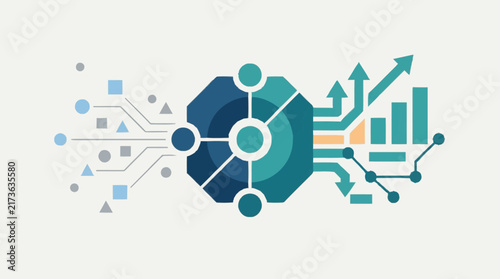 Abstract Digital Technology Network Circuit Board Concept Illustration.