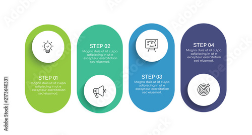 Steps business data visualization timeline process infographic template design with icons