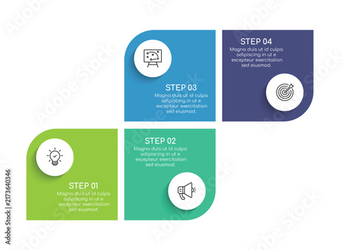 Steps business data visualization timeline process infographic template design with icons