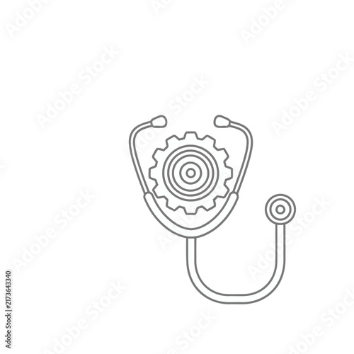 Stethoscope and Gear Icon
