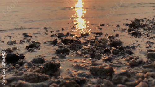 Footage of ocean waves and small rocks