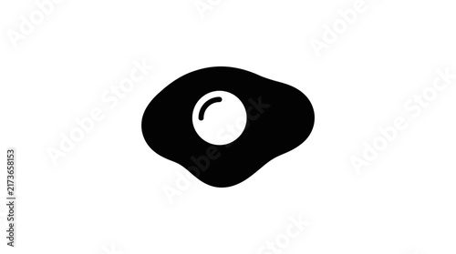 Simple fried egg icon flat design silhouette