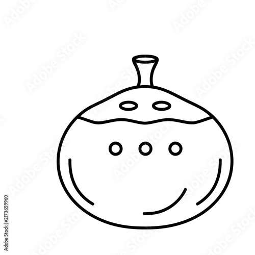 Outline of a stylized coconut with a straw