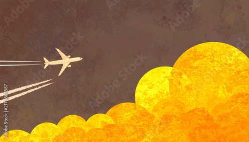 飛行機と雲