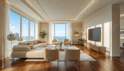 modern living room with fireplace