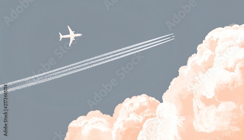 飛行機と雲