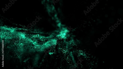 Particle Animation. Abstract Particles Motion. Flowing Particles. Light Particles Effect.