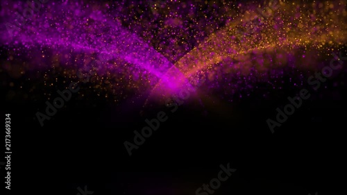 Futuristic glowing wave of moving glowing particles. Abstract background 4k seamless loop. 