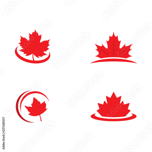 maple leaf logo icon illustration.canadian maple logo icon collection  illustration